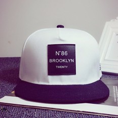 Fashion BARU Pria Unisex Bboy Hip Hop Topi Snapback Baseball Cap Disesuaikan Unisex Putih-Intl