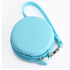 Fashion Baru Wanita Lucu Macaron Silikon Tahan Air Tas Kantong Tas Dompet Koin Biru-Intl