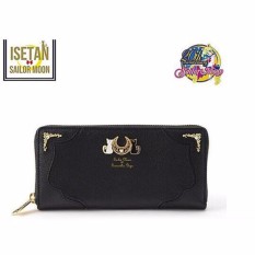 Modis Sailor Bulan Samantha Vega Luna Kucing Dompet Kawaii Panjang Dompet Lucu Wanita Dompet Kulit PU Hitam/Putih- internasional