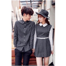 Fashion Story - Dress Pasangan Hitam Dress Couple Dress Kotak Baju Kompak Couple Murah Fashion Couple