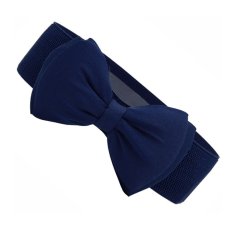 Fashion Sweet Women Bowknot Elastic Bow Wide Stretch Waistband Waist Belt - intl