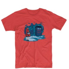 Kaos Fashion Top Jual TARDIS Dr Who Serigala Jahat Kecil Jubah Tudung Merah Keren Desain Kaos Tee (Merah)-Intl