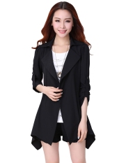 Fashion Wanita Kasual Mantel Jas Hujan Jaket Panjang Pakaian-ต่างประเทศ