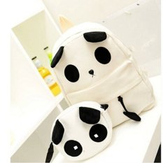 Fashion Wanita Tas Bahu Gadis Panda Lucu Tas Ransel Tas Buku Set-Internasional