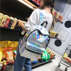 Fashion Wanita Wanita Hologram Sekolah Holografik Backpack Tote Travel Laser Bag Silver