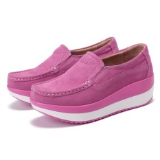 Modis Wanita Ukuran Besar Rocker Tunggal Suede Kasual Wedge Sepatu-Internasional