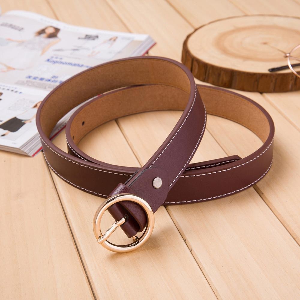 Fashion Wanita Aksesoris Vintage Kasual Tipis untuk Rekreasi Leather Belt-Intl
