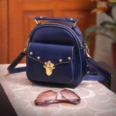 Fashionity Errika Mini backpack 0800 NAVY - Tas Wanita - 2 Fungsi - Tas Ransel - Tas Selempang / Crossbody - Terlaris 2018 - Biru Navy