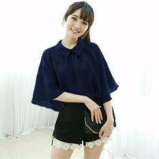 Fashionshop Blouse Gigi Navy / Baju Wanita / Blouse Korea / Atasan Wanita / Baju Formal / Kemeja Wanita / Kemeja Formal / Atasan Muslim / Kemeja Cewek Tunik / Blouse Sabrina
