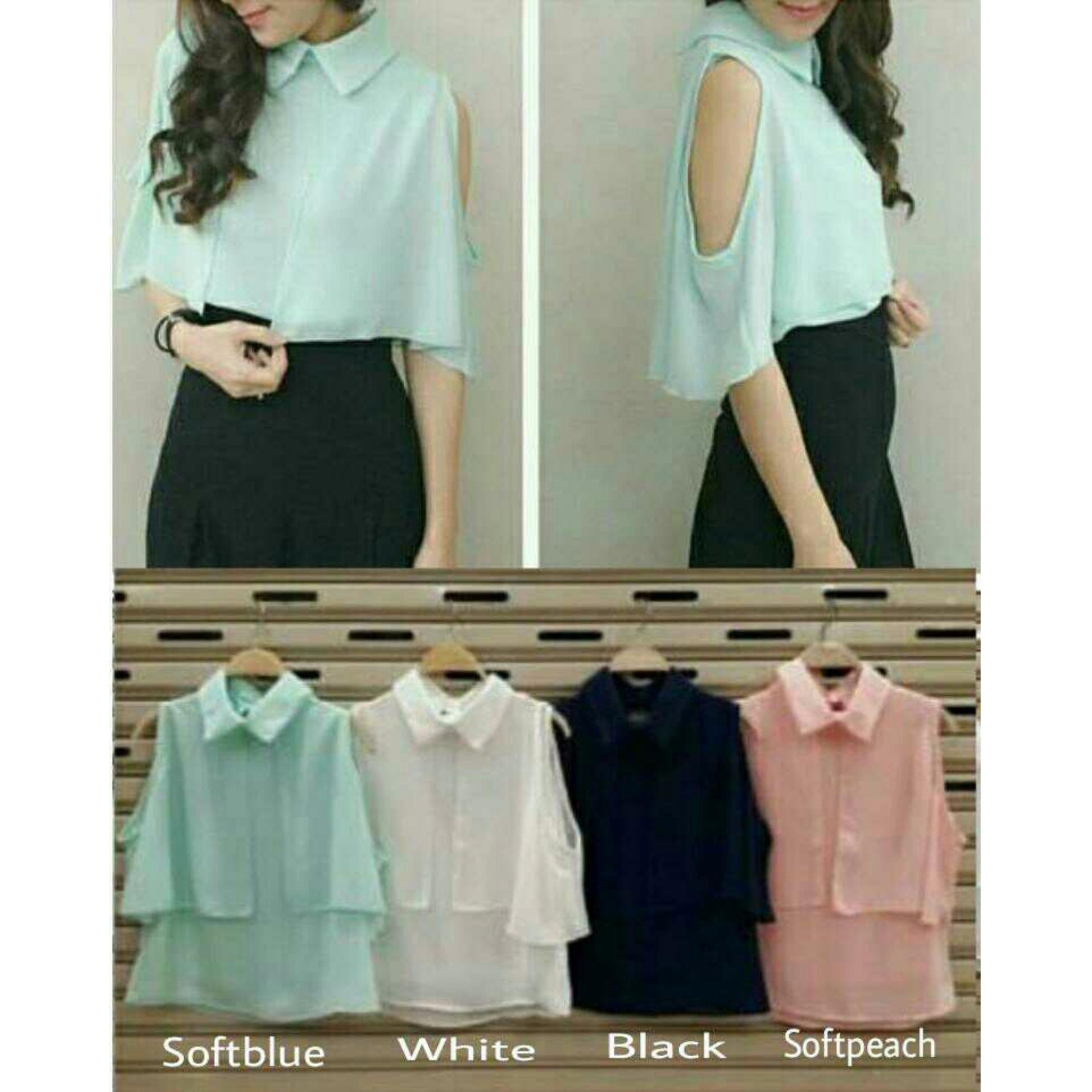 Fashionshop Blouse Jasmine Putih / Setelan Wanita /Jamsuit / Jamsuit Wanita / Celana Panjang / Celana Kodok / Baju Kodok  