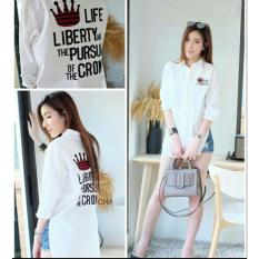 Fashionshop Blouse Kemeja Crown / Baju Wanita / Blouse Korea / Atasan Wanita / Baju Formal / Kemeja Wanita / Kemeja Formal / Atasan Muslim / Kemeja Cewek Tunik / Blouse Sabrina