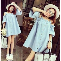 Fashionshop Dress Denim / Dress Pesta / Dress Korea / Dress Wanita / Rok Wanita / Dress Bodycon / Dress Midi / Dress Kasual / Gaun Pesta