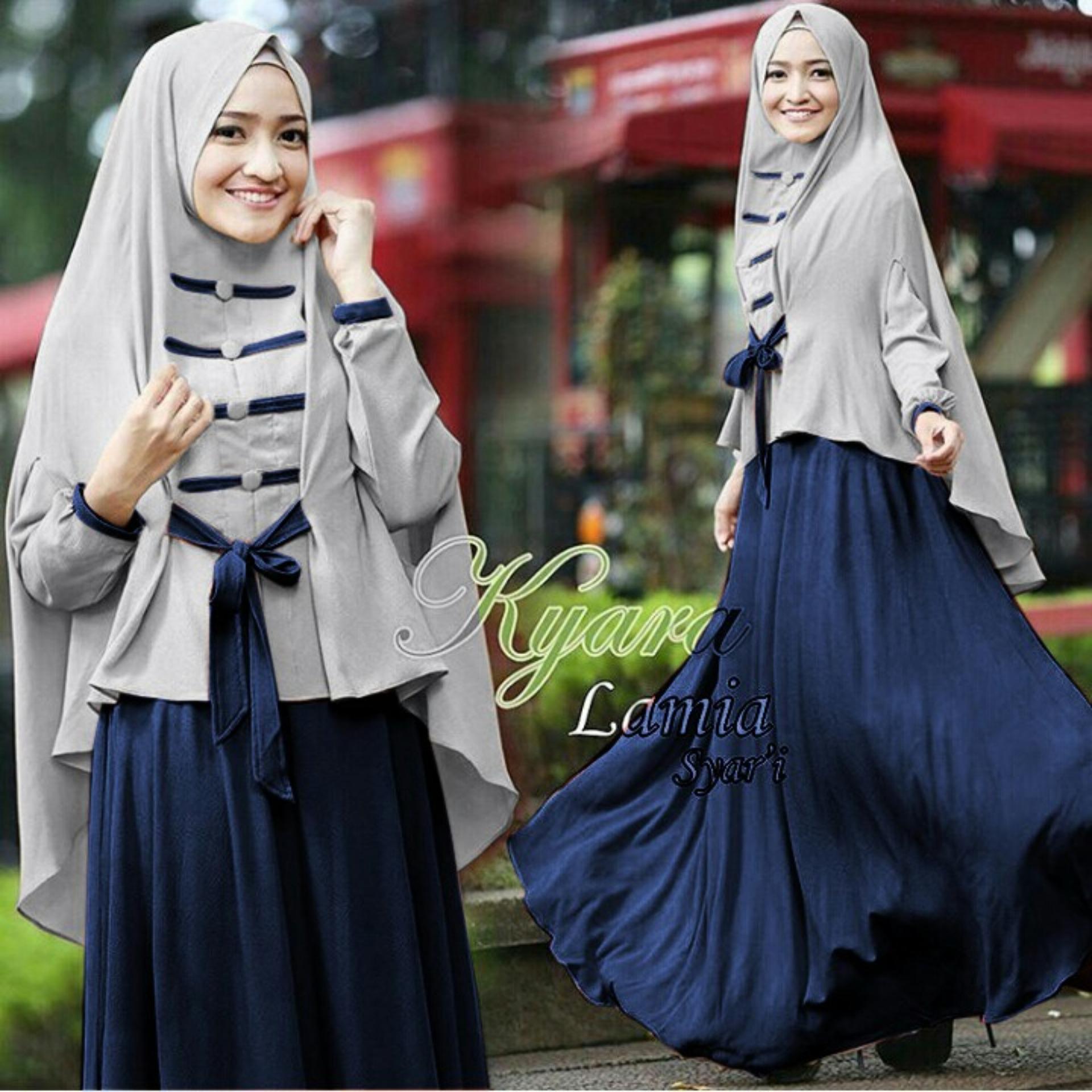 Fashionshop Hijab Lamina Syari Navy  / Dress Muslimah / Hijab Muslim / Gamis Syari / Baju Muslim / Fashion Muslim / Fashion Maxi / Setelan Muslim / Hijab Wanita / Gamis Wanita / Jilbab Instan / Kebaya / Baju Wanita 