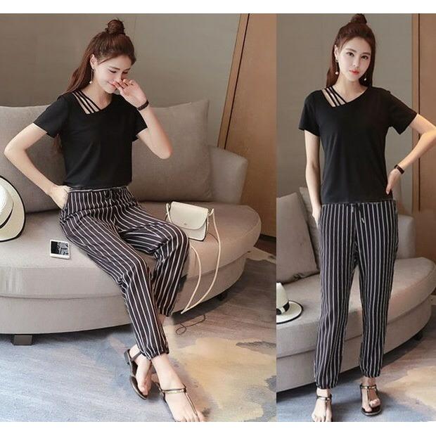 Fashionshop Jumpsuit 3 Strip / Jamsuit Wanita / Jamsuit / Setelan Wanita / Celana Panjang Wanita / Baju Setelan  