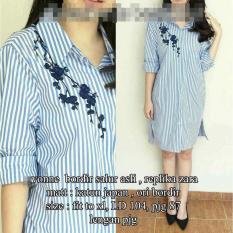 Fashionshop Tunik Wanita Lengan Panjang Vonny / Baju Wanita / Blouse Korea / Atasan Wanita / Baju Formal / Kemeja Wanita / Atasan Muslim / Kemeja Cewek Tunik / Kemeja Kerja Wanita / Long Hem Wanita / Atasan Wanita / Kemeja Salur Wanita / Kemeja Cewek