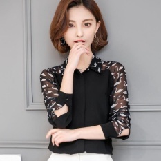 Wanita Lengan Panjang Blus Jersey Rayon Baru Kerah Diri-Cultivationprinted Pembohong OL Profesional-Internasional