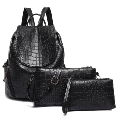 Wanita Wanita Buaya Pola Dokter Kecil Backpack Terkenal HASP Belt Tas Lady PU Kulit Rucksack Bag 2017 Hot Sale- INTL