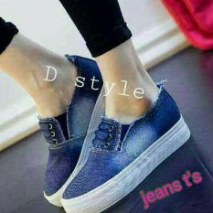 Femine - Sepatu Kets Sport Jeans Wanita J01 - Biru Tua