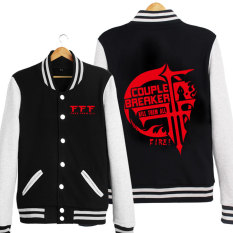 FFF Kaos Sweater Jaket Baseball untuk Pria atau Wanita Jas (Hitam)