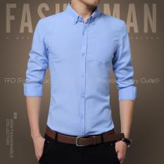 FFO Kemeja Formal Polos Biru Muda Size S, M, L, XL / Kemeja Kantoran Pria