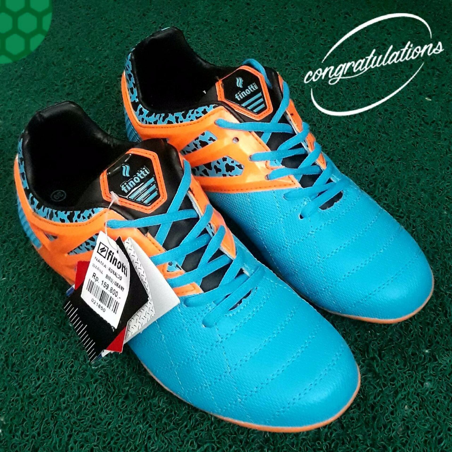 Amelia Olshop - FINOTTI Sepatu Sepak Bola Pria - Biru Orange