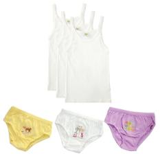Finy Girls - Combo Sekolah - Singlet Dan Celana Dalam Anak - Dream Cartoon 01 - 6 Pcs