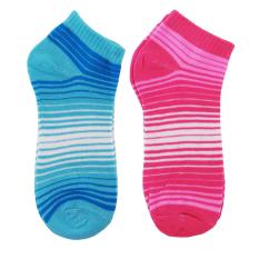 FIO ONLINE-Kaos Kaki Wanita motif garis 2 pcs - Biru - Pink