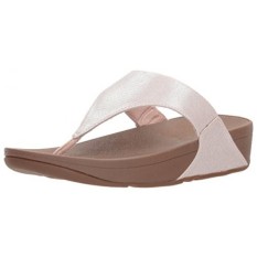 FitFlop Wanita Lulu Kadal Cetak Lipat Flops Sandal, Nude, 6 M Kami-Internasional