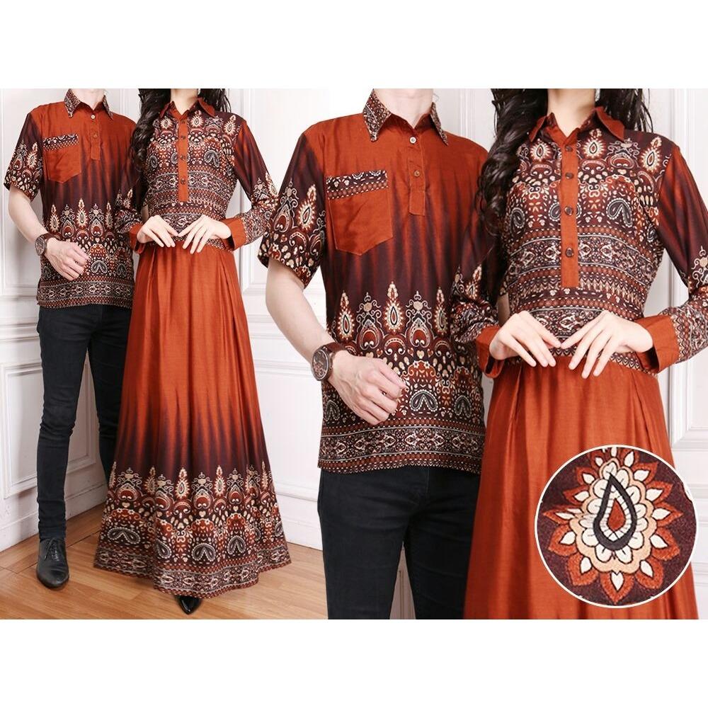 PRODUK PROMO Flavia Store Batik Couple FS0173 COKLAT 