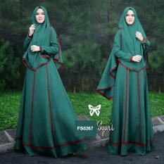 Flavia Store Gamis Syari Set 2 in 1 FS0267 - TOSCA / Baju Muslim Wanita Syar'i / Gaun Muslimah / Maxi Dress Lengan Panjang / Hijab / Srjanetta