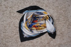 Floral color Zi processing*true silk inclined line silk fabric the generous towel mulberry silk Fashion Hijab - intl