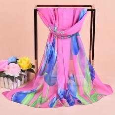 Floral BARU Wanita 50*160 Cm Lady Fashion Ringan Lembut Perasaan Tangan Beach Casual Sifon Motif Bunga Selendang Syal Wanita Syal Tipis Panjang Lembut Jilbab dan Echarpe Pashmina Scarves Merek Mewah Grosir-Intl