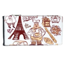 Food Cooker France Mark Landmark National Flag Architecture Custom Landscape Illustration Pattern Multi-Card Faux Leather Rectangle Wallet Card Purse