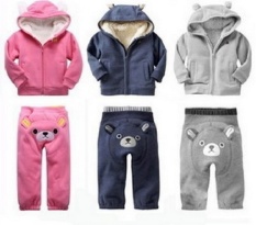Perdagangan Luar Negeri Pakaian Anak-anak Qiu Dong dengan Lebih Banyak Anak-anak dengan Velvet Wol Domba Two-piece Suit Children Bear Sebuah Usaha-Intl