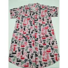 Fortune Fashion Daster Kucing - Pink / Piyama Murah / Piyama Karakter / Baju Santai / Daster Murah / Baju Tidur Wanita