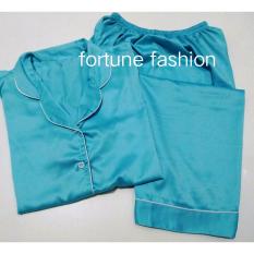 Fortune Fashion Piyama CP Satin - Biru Muda / Piyama Murah / Piyama Karakter / Baju Santai / Daster / Daster Murah / Baju Tidur Wanita