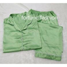 Fortune Fashion Piyama CP Satin - Mint / Piyama Murah / Piyama Karakter / Baju Santai / Daster / Daster Murah / Baju Tidur Wanita