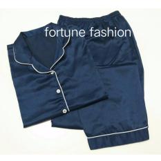 Fortune Fashion Piyama CP Satin - Navy / Piyama Murah / Piyama Karakter / Baju Santai / Daster / Daster Murah / Baju Tidur Wanita