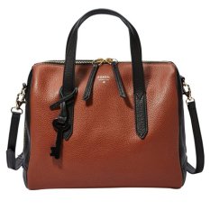 Fossil Sydney Satchel Color Block - Hitam/Cokelat