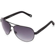 Fossil Womens FOS3033S Aviator Sunglasses, Matte Black & Gray Gradient, 63 mm