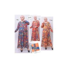 Fox- BAJU GAMIS WANITA JERSEY KOREA 9373/ BAJU MUSLIM WANITA/PAKAIAN MUSLIM/BAJU GAMIS MUSLIM