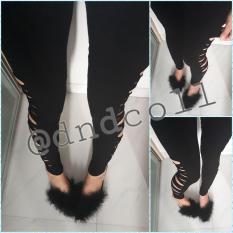 Fox- LEGGING WANITA MURAH/REAL PICTURE/ LEGGING SIDE RIPPED/ LEGGING WANITA SOBEK/ LEGGING WANITA ROBEK/ LEGGING STRECH FIT TO L/ LEGGING SIZE REGULAR