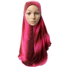 Gratis Pengiriman Panas Dewasa Kapas Muslim Jilbab The Baru Sorban Jersey Baotou Grosir Syal Monokrom Pelebaran High-grade (2)