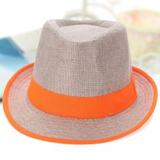 Fashion Pria Wanita Topi Fedora Panama Topi Jerami Topi Pantai Matahari Trilby Jazz Warna Permen Freebang