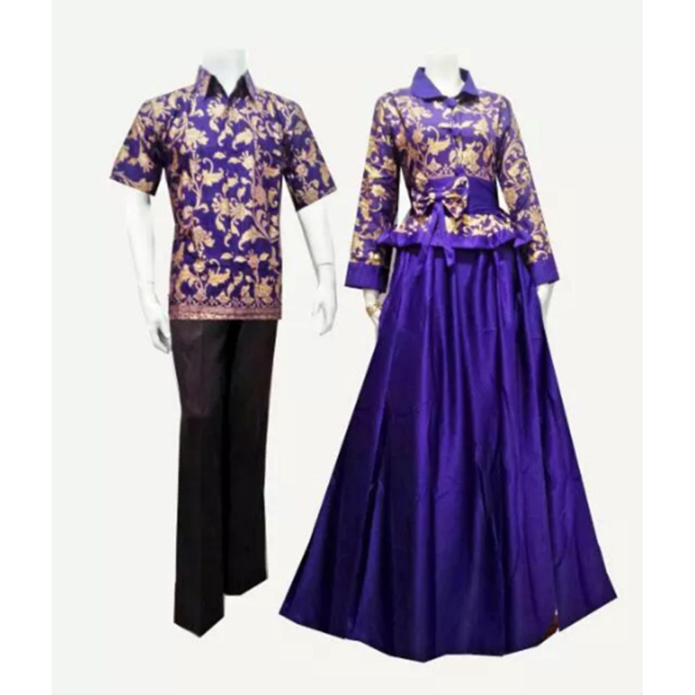 Fufuclothes - Batik Sarimbit Gamis Talita - Ungu