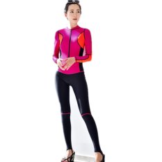 Full Wetsuit 2017 Menyelam Perapi Panjang Lengan Swimwear Full Body Swimwear untuk Wanita Memancing Pakaian Sport Swimsuits Snorkeling-Rose -Intl
