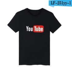Funny YouTube Logo Black Printed Cotton T-shirt Pria dengan 4XL Anda Pria Tabung T Shirt Merek Mewah Di TEE SHIRT Grey Memakai Musim Panas-Intl
