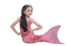 G-Leta Baju Renang Putri Duyung / Kostum Mermaid Tail Swimsuit Backless Top (Red)