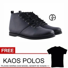 GA sepatu boots brodo pria kulit sintetis klasik kasual santai work adventure tactical