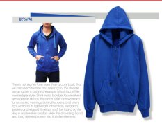 Gabrielle Jaket Hoodie Korean Style Pria - Royal Blue